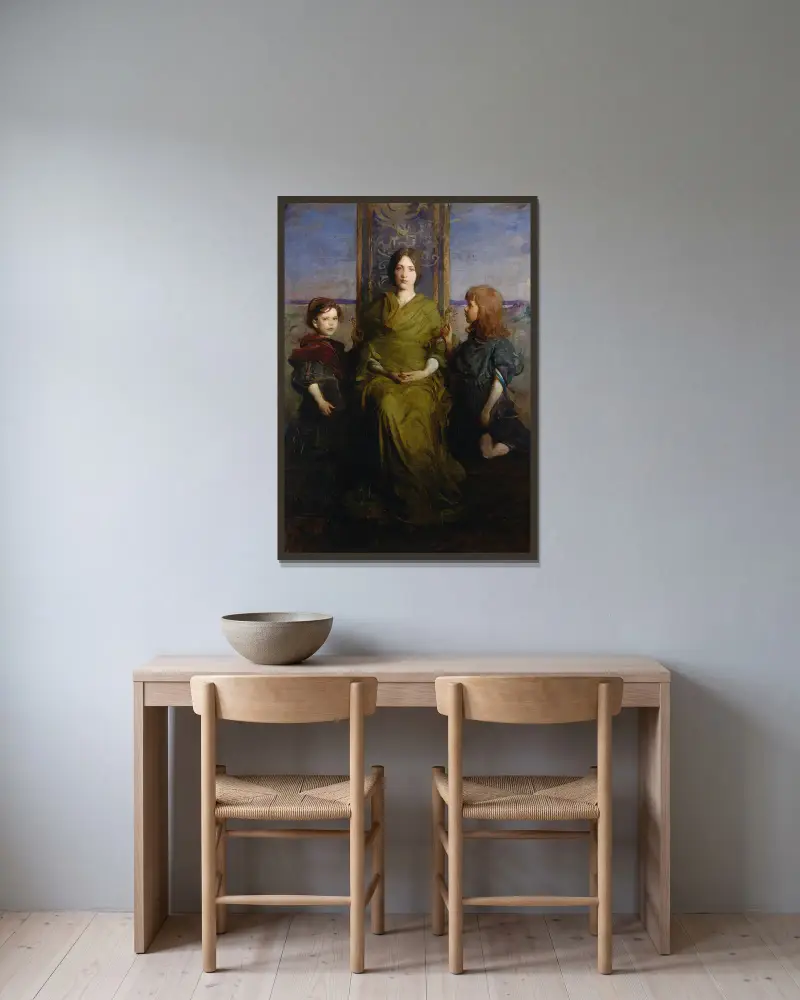 Madona na trůně, Abbott Handerson Thayer v rámu na stěně