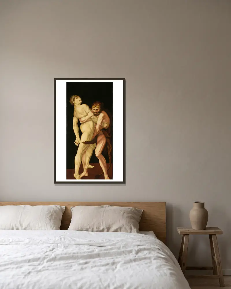 Herakles a Antaios, Hans Baldung v rámu na stěně