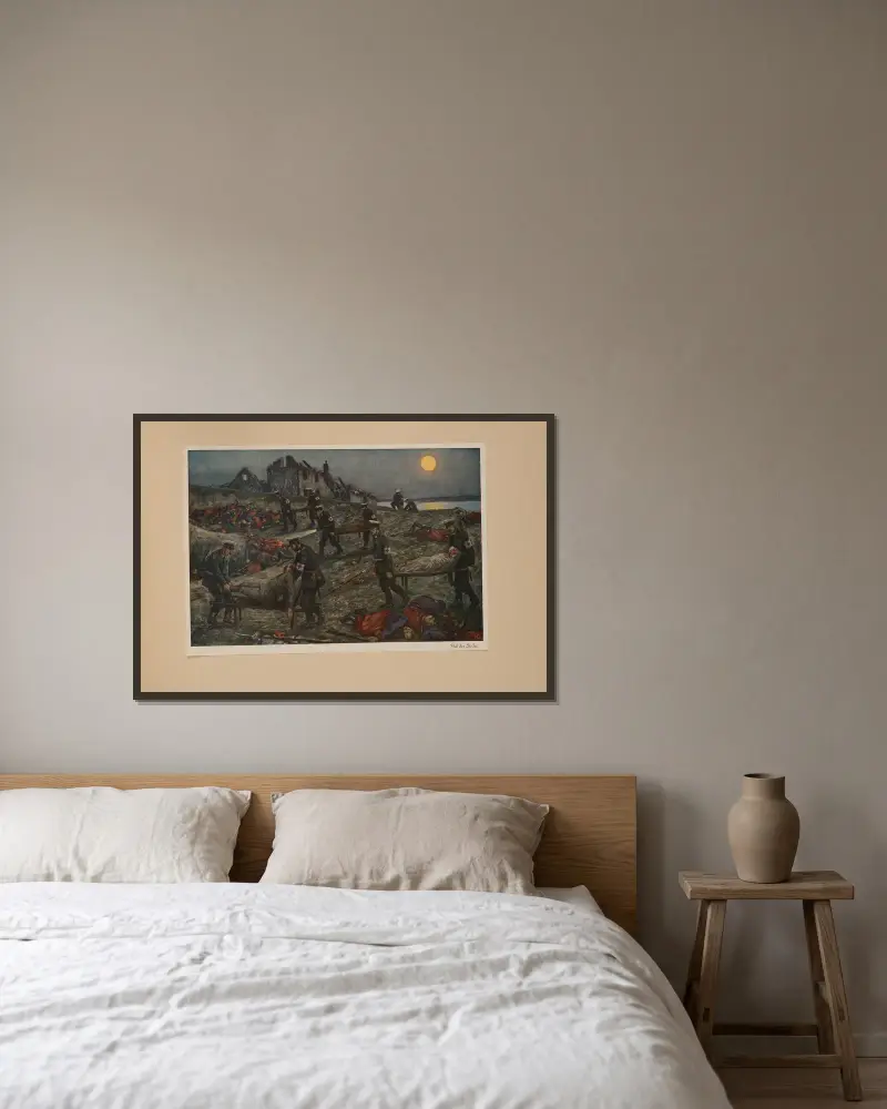 Auf der Suche von Hans Baluschek gerahmt an einer Wand