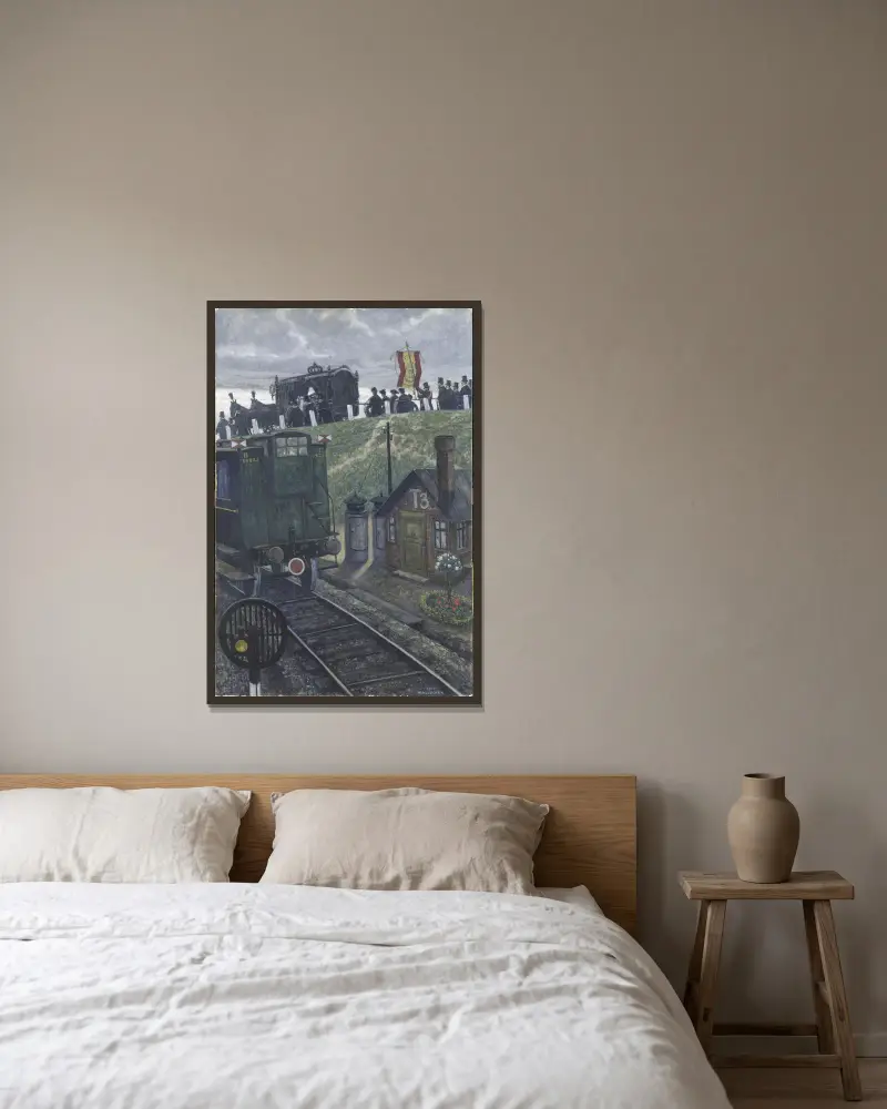 Der letzte Wagen von Hans Baluschek gerahmt an einer Wand