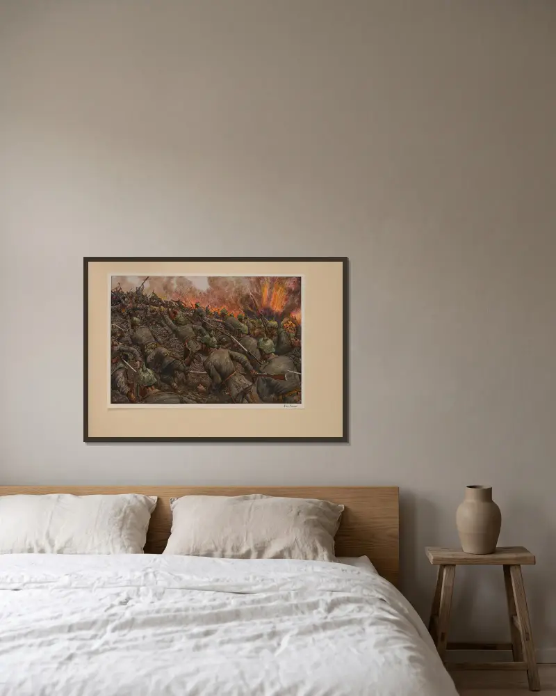 Der Sturm von Hans Baluschek gerahmt an einer Wand