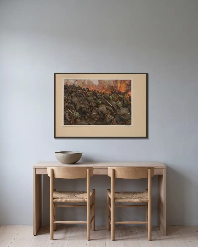 Der Sturm von Hans Baluschek gerahmt an einer Wand
