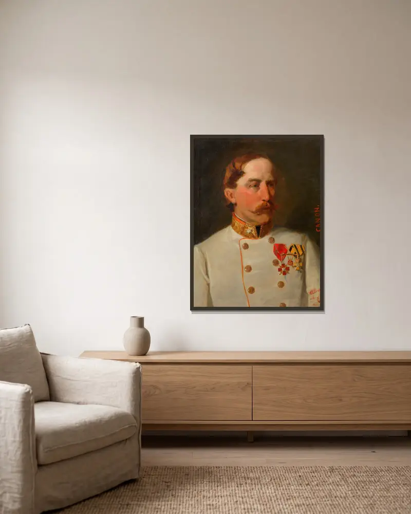 Karl Ludwig Freiherr von Schönnermark av Hans Canon inramad på en vägg