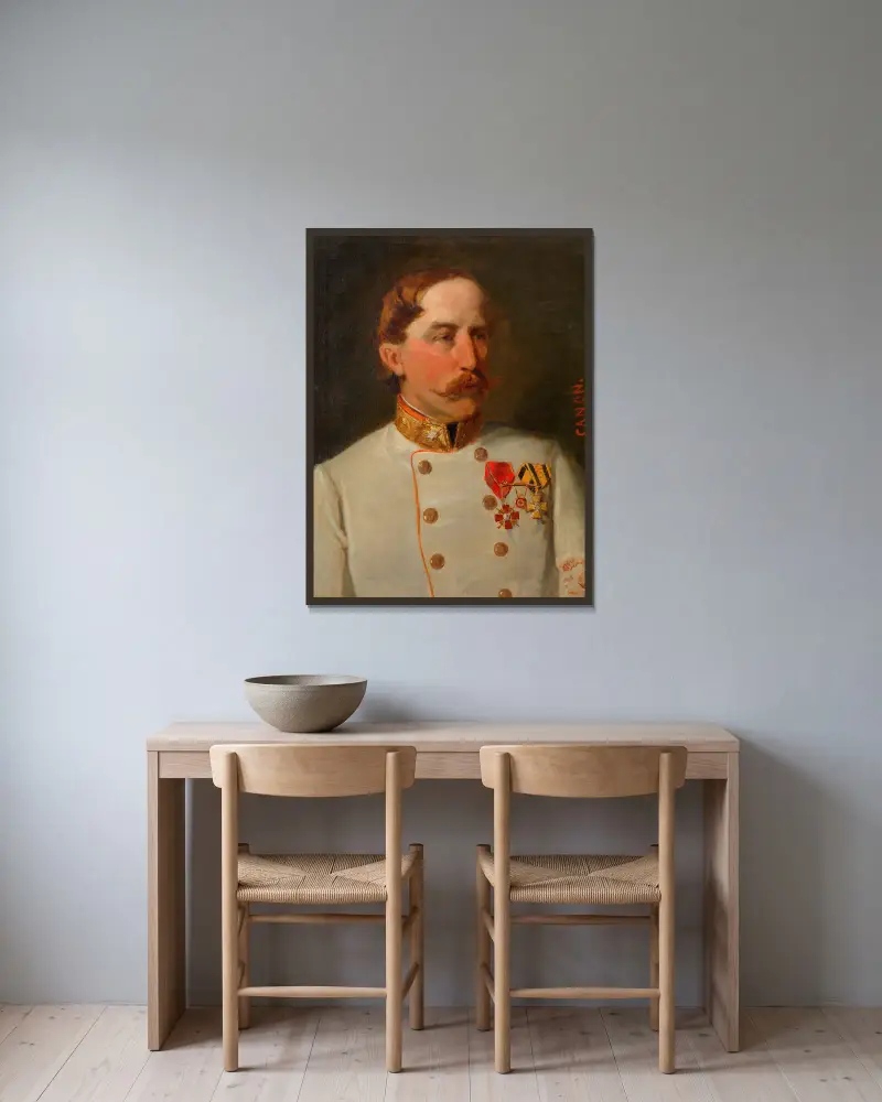 Karl Ludwig Freiherr von Schönnermark av Hans Canon inramad på en vägg