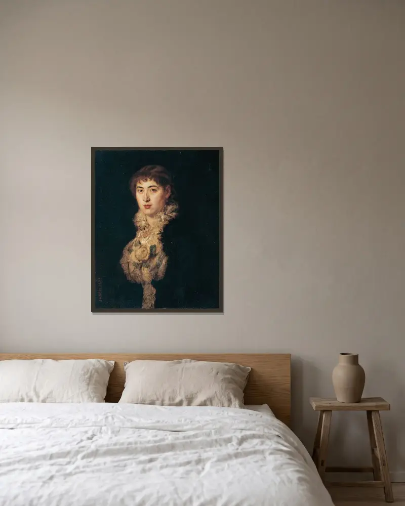 Maria Freifrau von Zehmen av Hans Canon inramad på en vägg