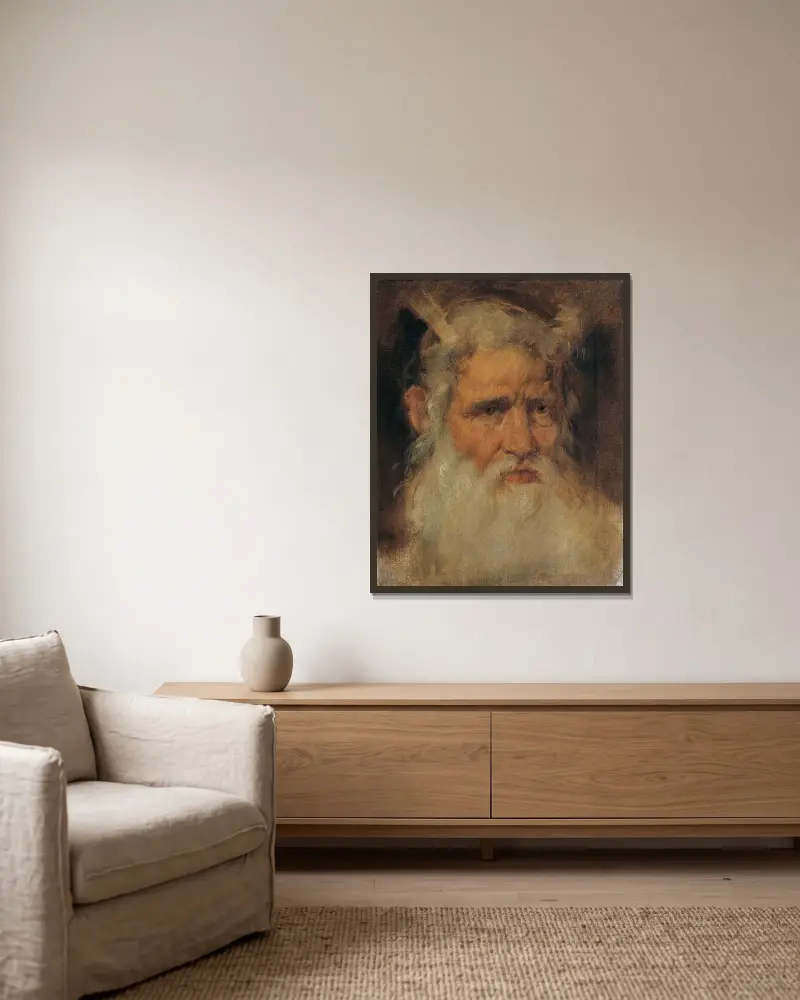 Moses av Hans Canon inramad på en vägg