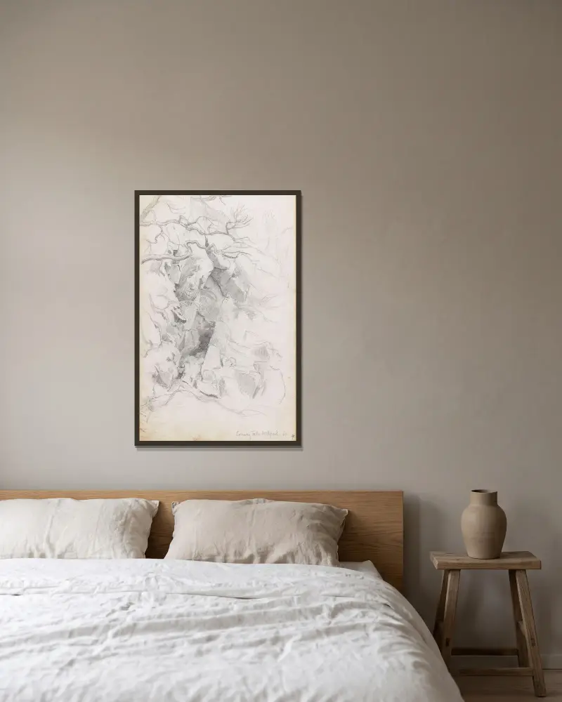 Conway Falls von Hans Gude gerahmt an einer Wand