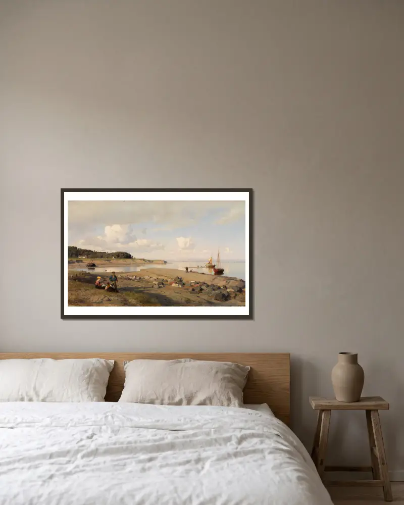 Schottische Küstenlandschaft von Hans Gude gerahmt an einer Wand
