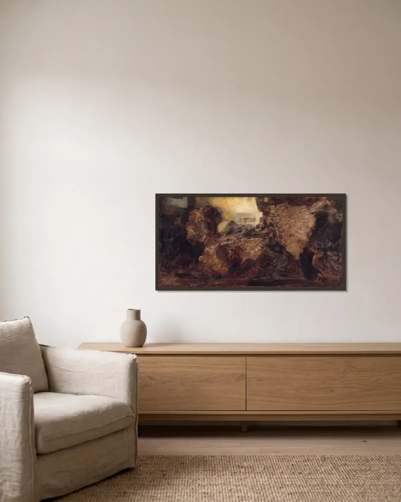En ung kvinna som sover av Hans Makart inramad på en vägg