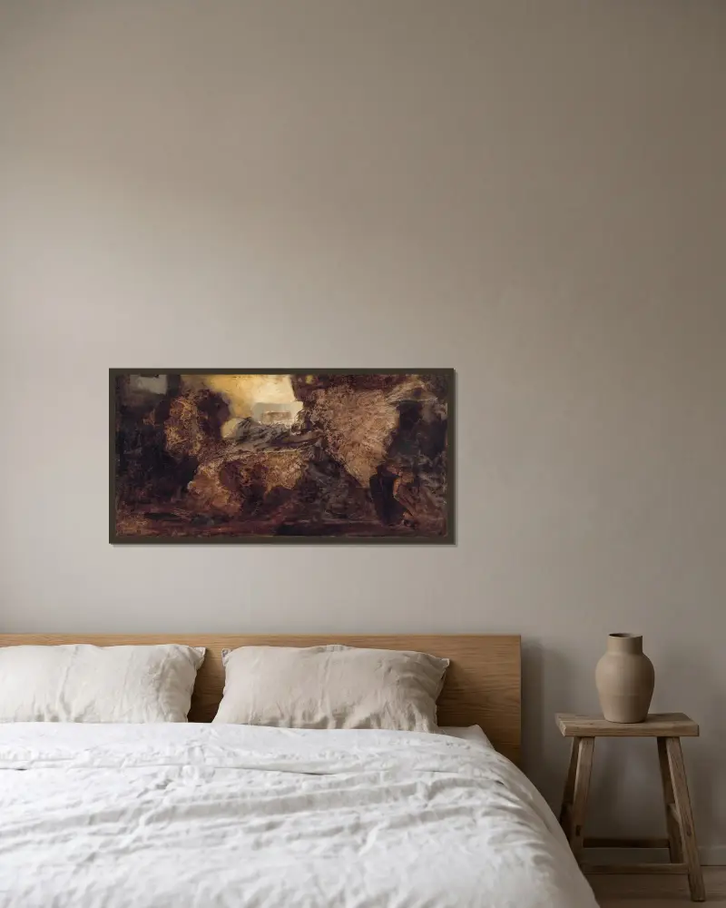 En ung kvinna som sover av Hans Makart inramad på en vägg