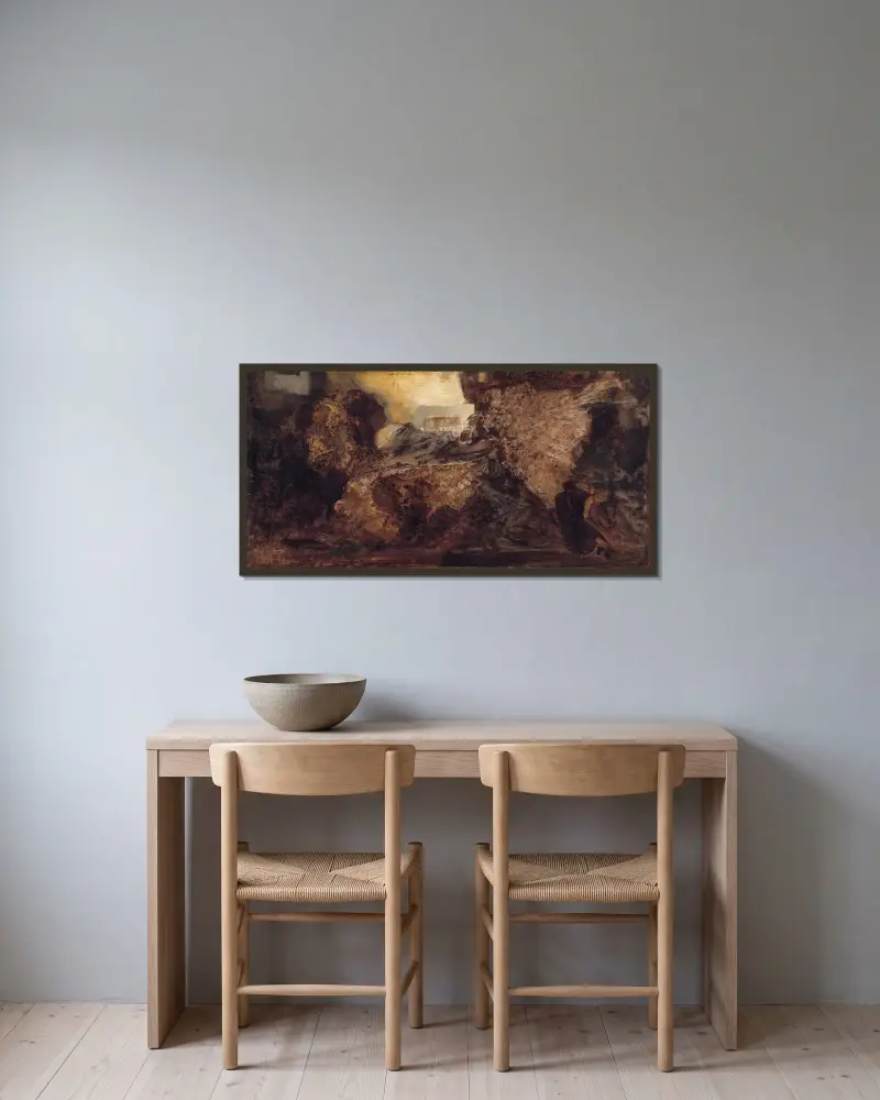 En ung kvinna som sover av Hans Makart inramad på en vägg