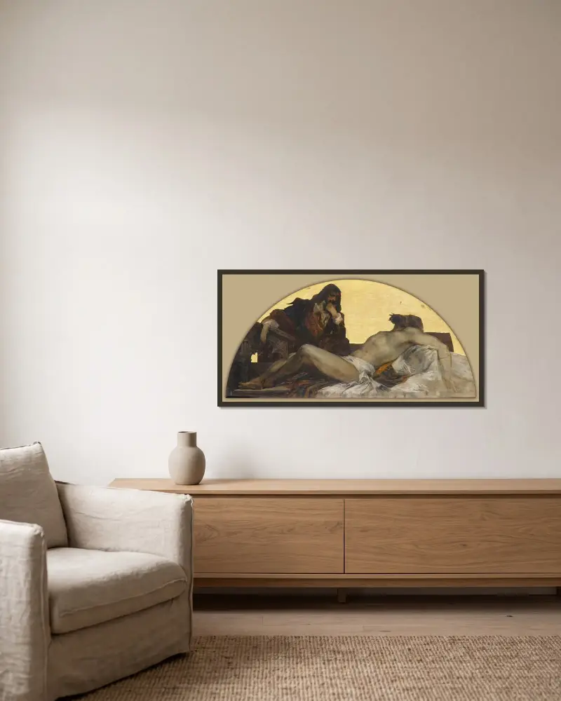 Anthony van Dyck av Hans Makart inramad på en vägg