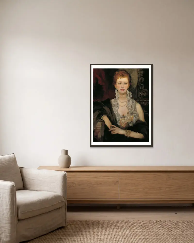 Clothilde Beer von Hans Makart gerahmt an einer Wand
