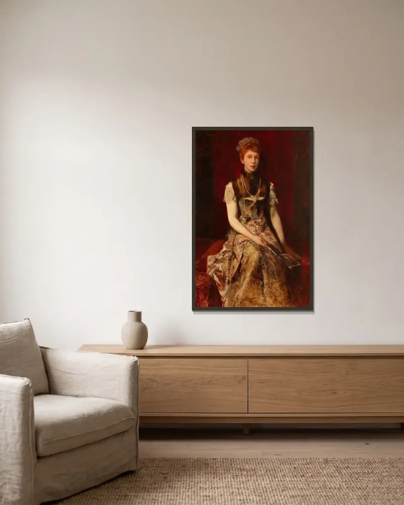 Dora Fournier-Gabillon av Hans Makart inramad på en vägg