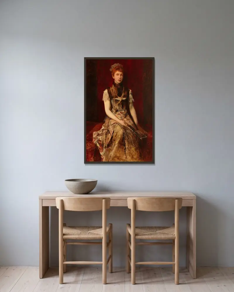 Dora Fournier-Gabillon av Hans Makart inramad på en vägg
