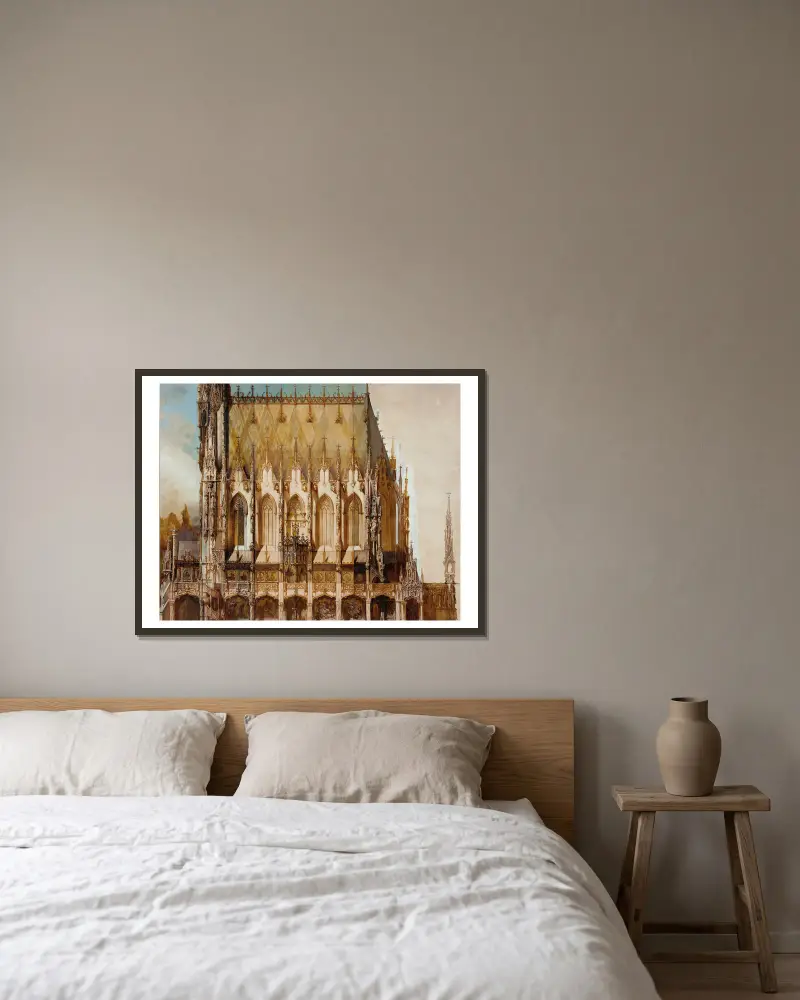 Gotische Grabkirche St. Michael, Seitenansicht av Hans Makart inramad på en vägg