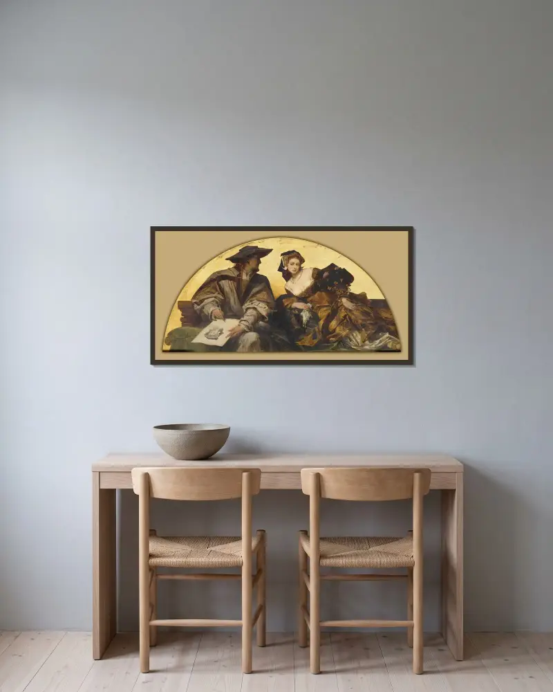 Hans Holbein den yngre av Hans Makart inramad på en vägg