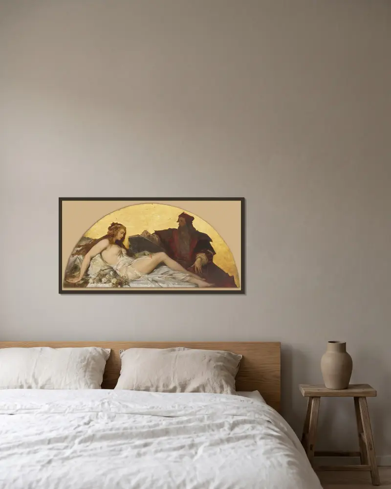 Leonardo da Vinci av Hans Makart inramad på en vägg