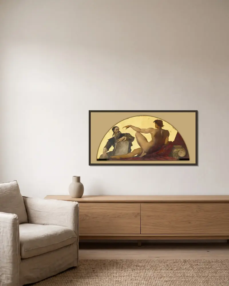 Michelangelo Buonarroti av Hans Makart inramad på en vägg