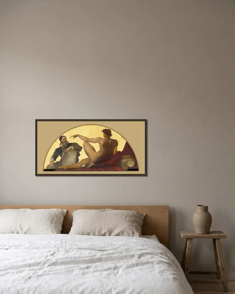 Michelangelo Buonarroti av Hans Makart inramad på en vägg