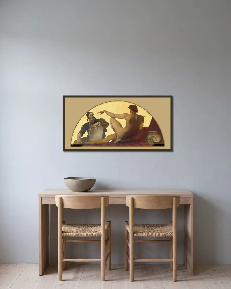 Michelangelo Buonarroti av Hans Makart inramad på en vägg