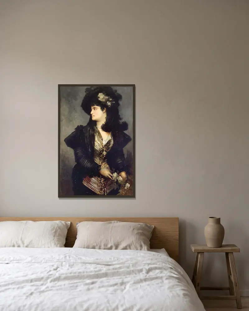 Portrait Of A Lady av Hans Makart inramad på en vägg