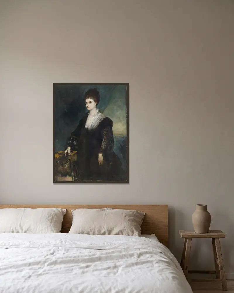 Portrait of Countess Marie von Coudenhove-Kalergi av Hans Makart inramad på en vägg