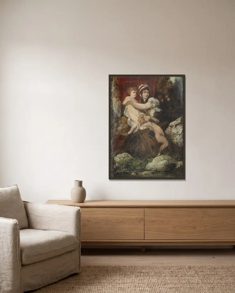 Fruktbarhetens sinnebild av Hans Makart inramad på en vägg