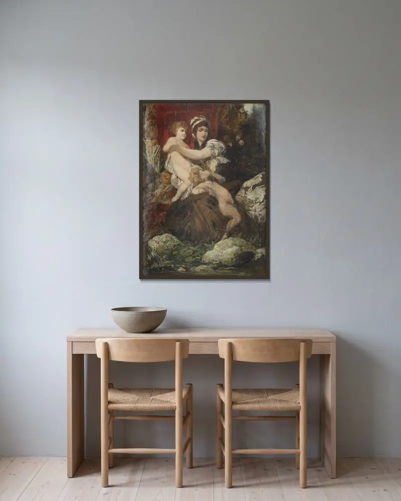 Fruktbarhetens sinnebild av Hans Makart inramad på en vägg