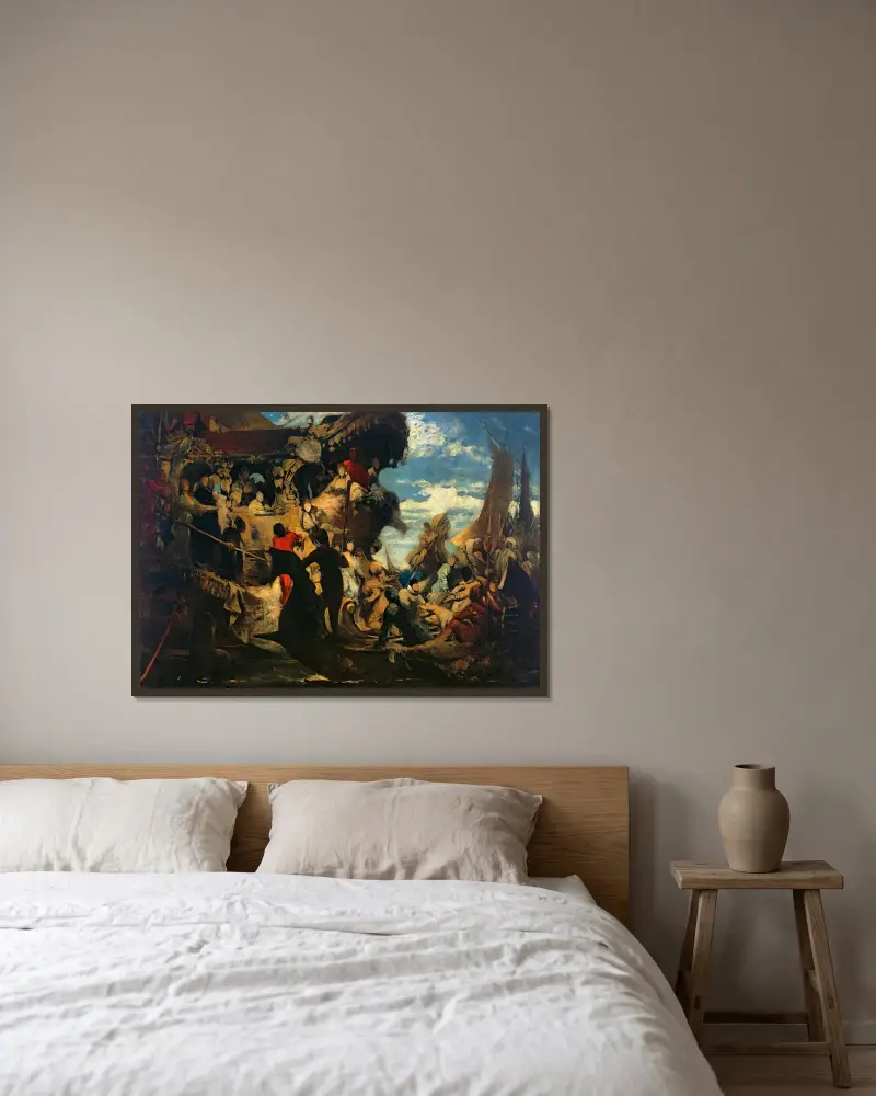 Venedig Huldigt Catarina Cornero av Hans Makart inramad på en vägg