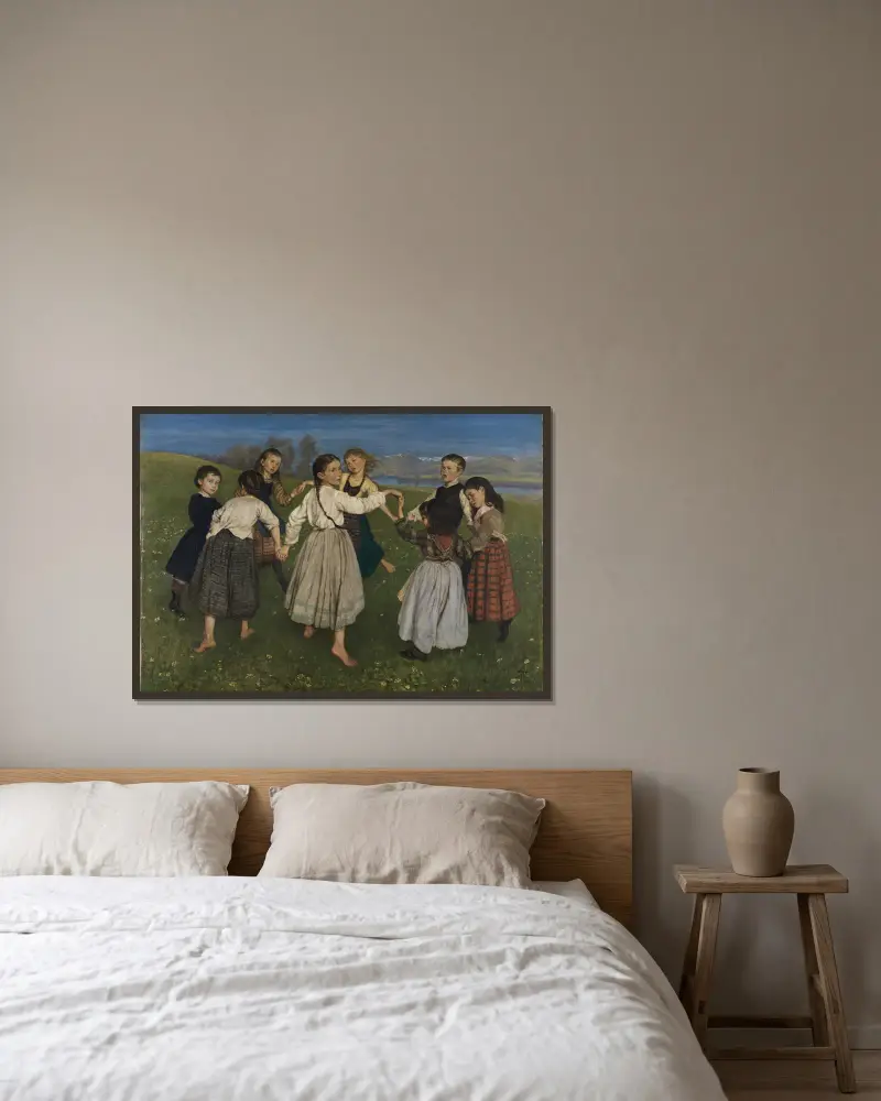 Kinderreigen von Hans Thoma gerahmt an einer Wand