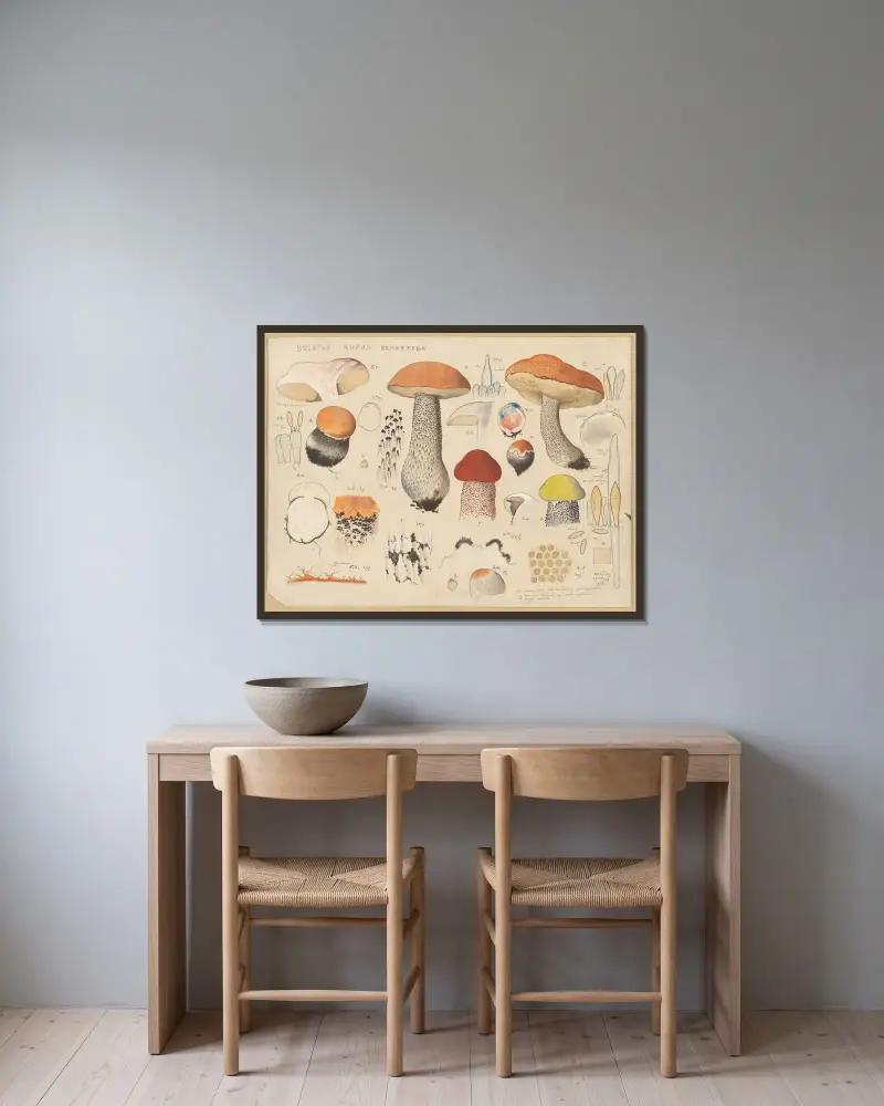 Boletus rufus Schaeffer. von Hans Walty gerahmt an einer Wand