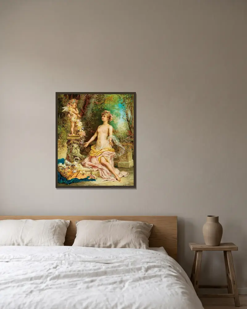 Amor av Hans Zatzka inramad på en vägg