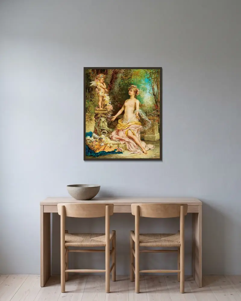 Amor av Hans Zatzka inramad på en vägg