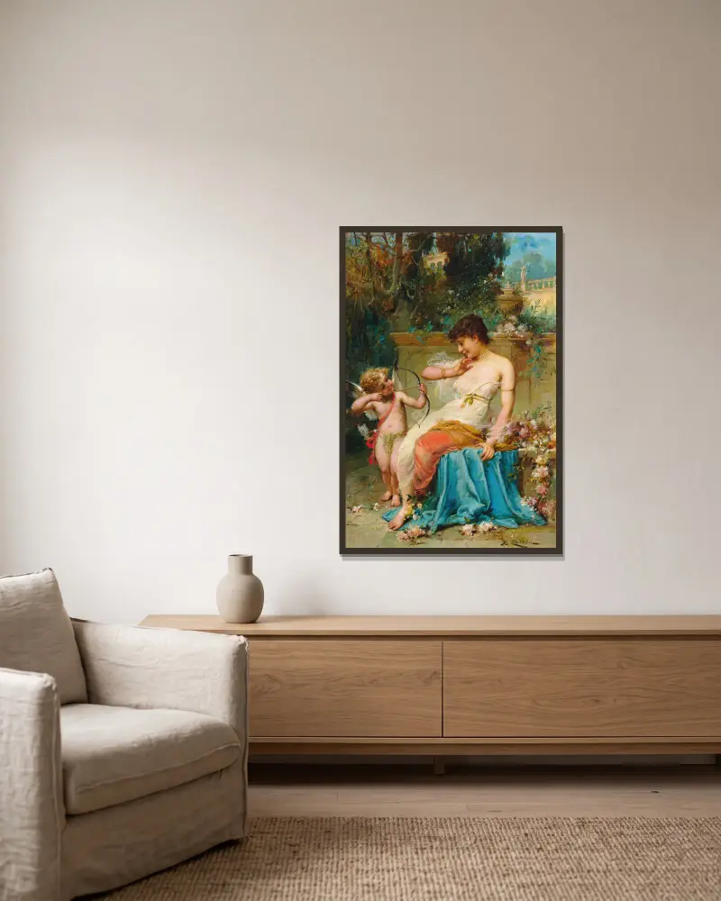 Amor, Hans Zatzka v rámu na stěně