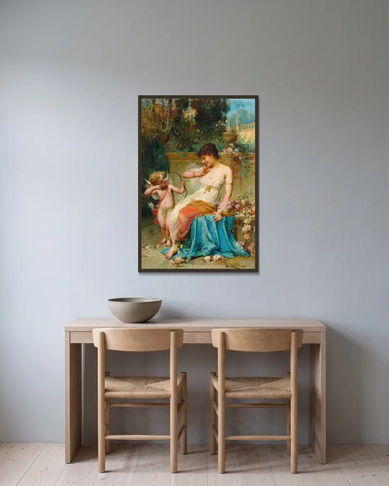 Amor, Hans Zatzka v rámu na stěně