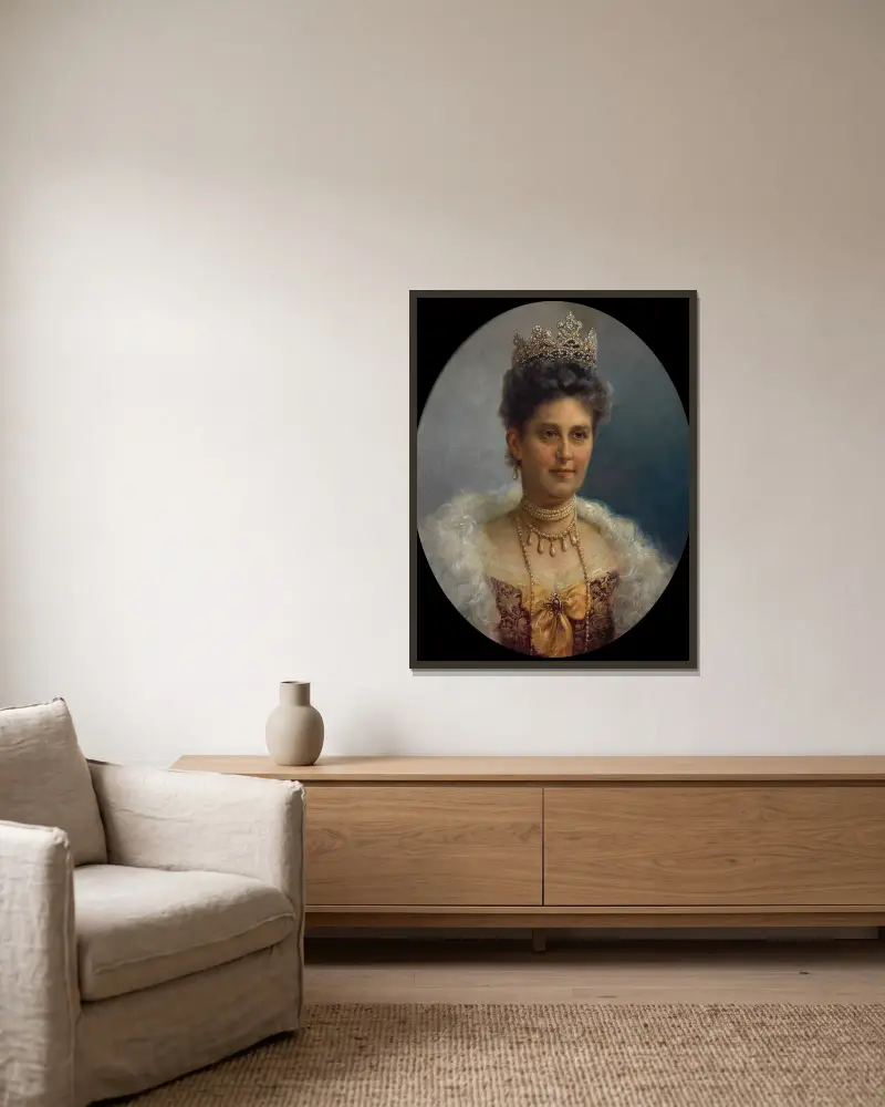 Erzherzogin Maria Annunziata av Hans Zatzka inramad på en vägg
