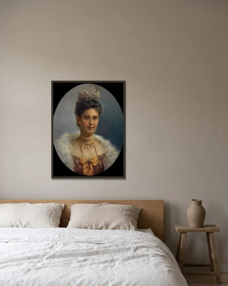 Erzherzogin Maria Annunziata av Hans Zatzka inramad på en vägg