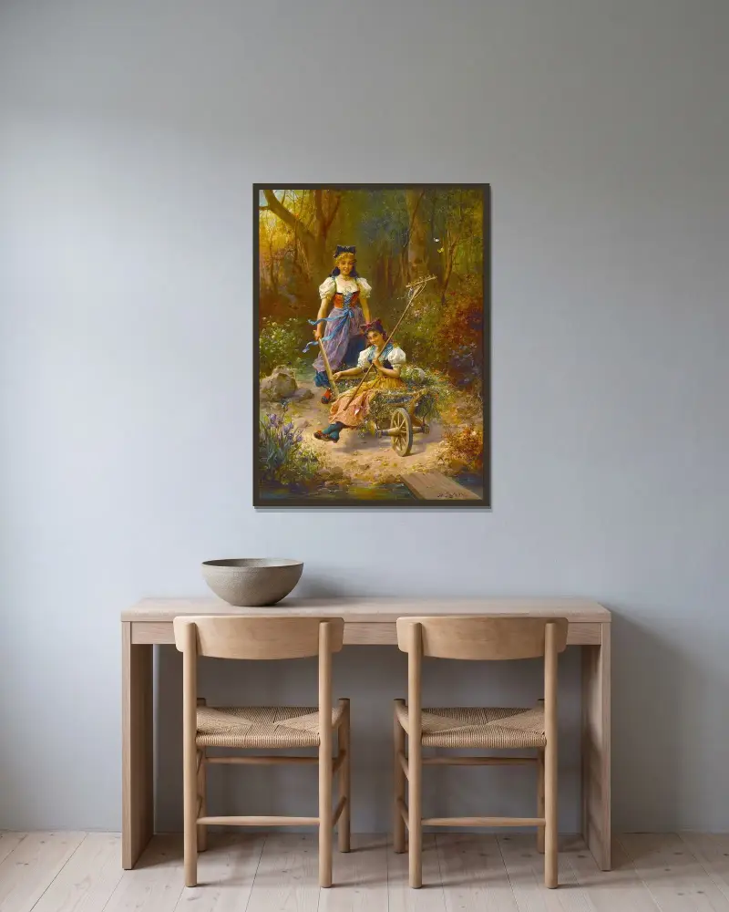 Lustige Fahrt av Hans Zatzka inramad på en vägg