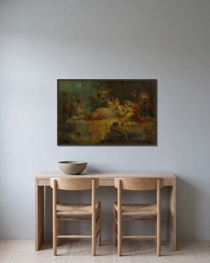 Söta drömmar av Hans Zatzka inramad på en vägg