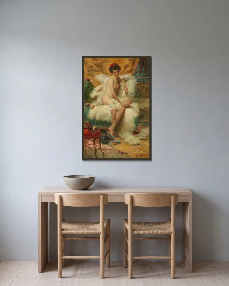 Smyckskrinet av Hans Zatzka inramad på en vägg