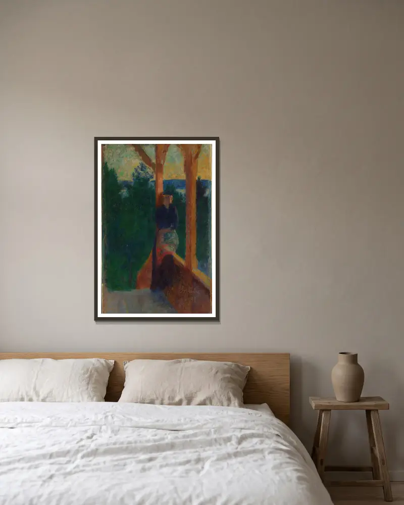 Auf der Veranda von Harald Sohlberg gerahmt an einer Wand