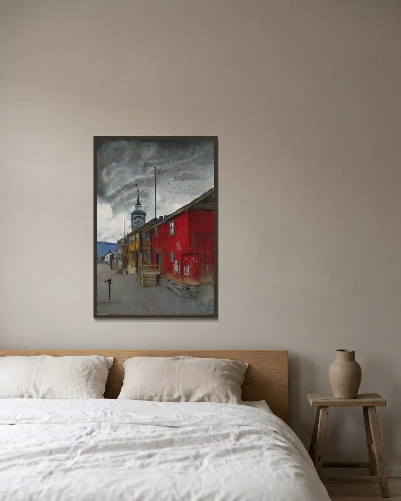 Ulica w Røros, Harald Sohlberg w ramie na ścianie