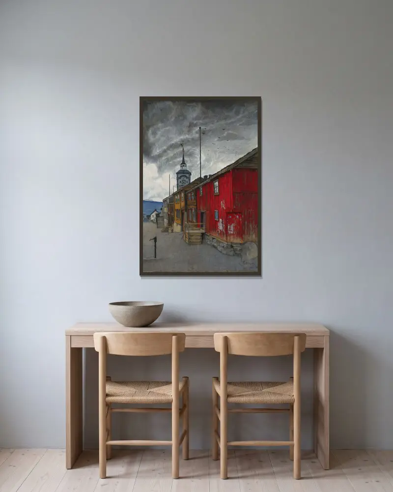 Ulica w Røros, Harald Sohlberg w ramie na ścianie