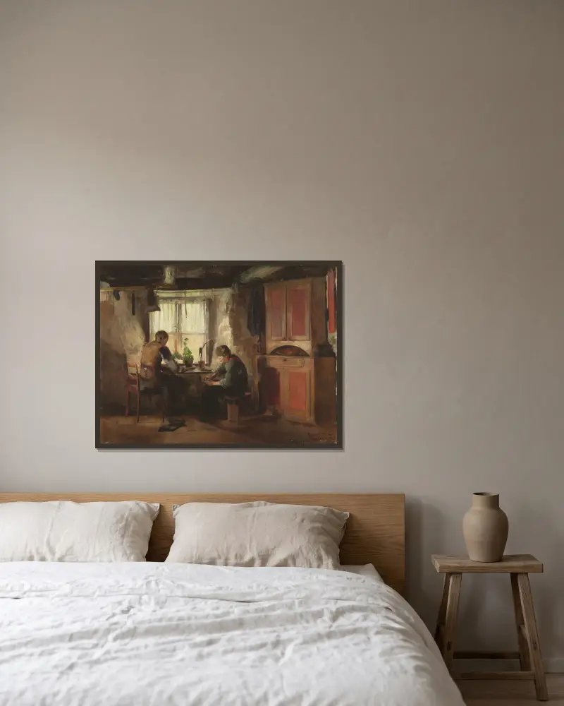 Ein Landschuster von Harriet Backer gerahmt an einer Wand
