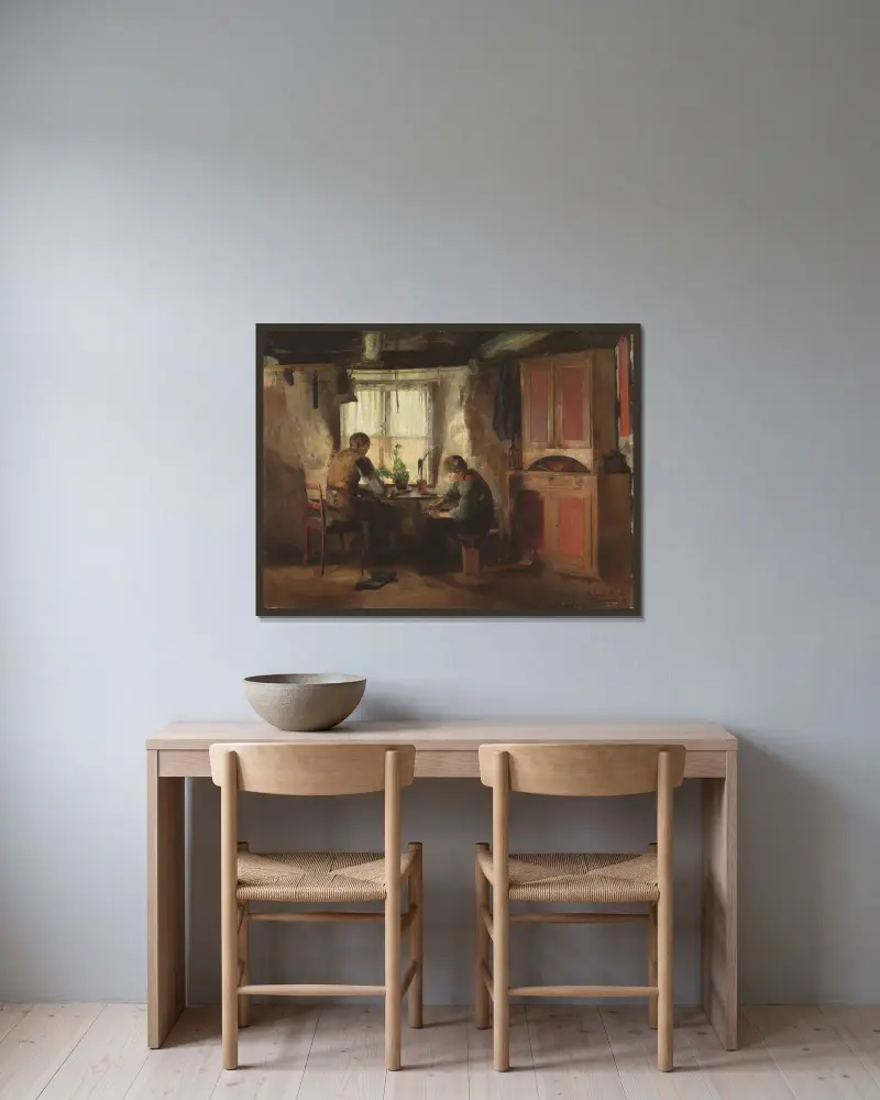 Ein Landschuster von Harriet Backer gerahmt an einer Wand