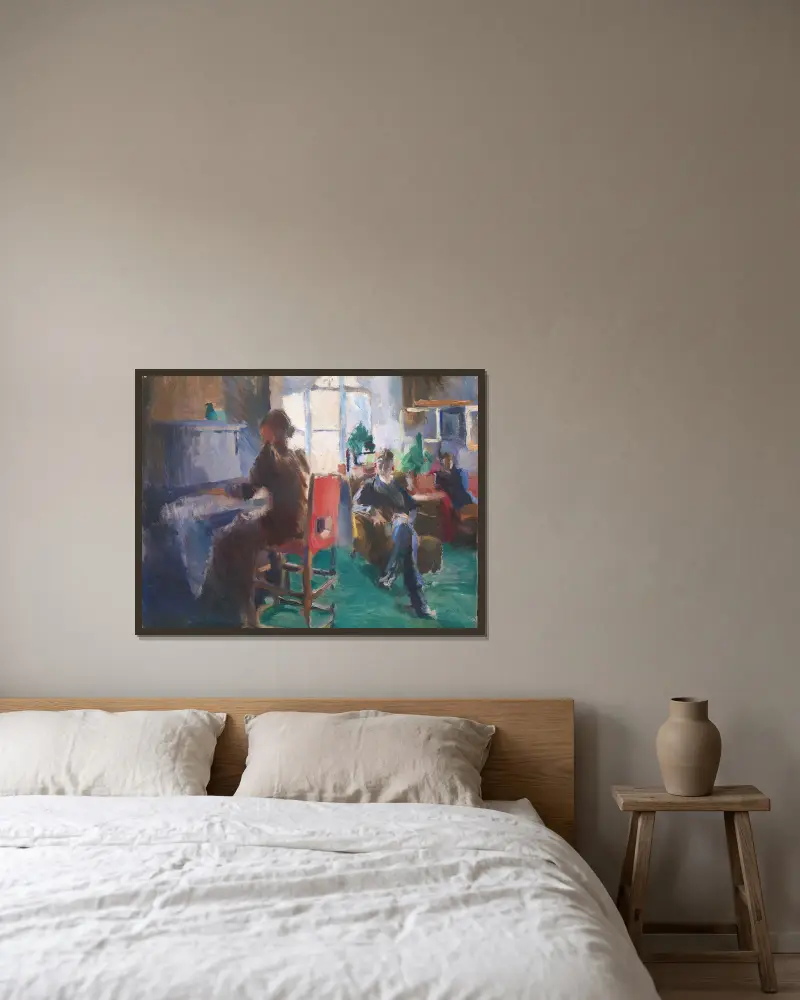 Przy pianinie, Harriet Backer w ramie na ścianie