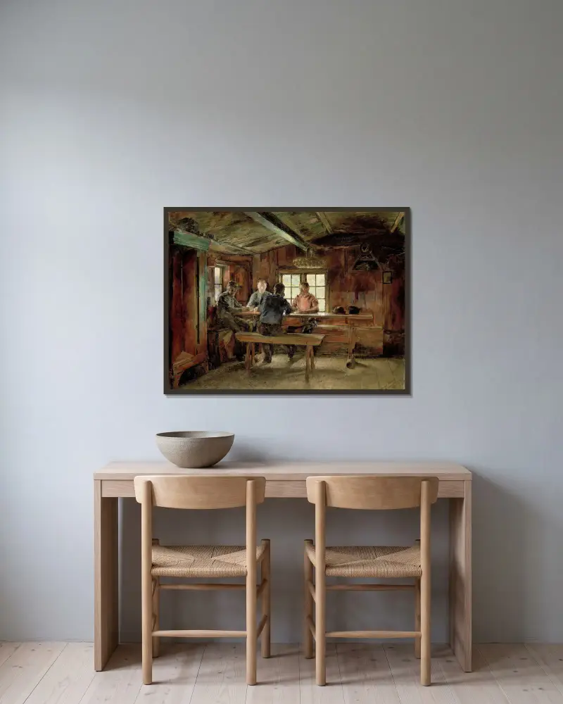 Hráči karet, Harriet Backer v rámu na stěně