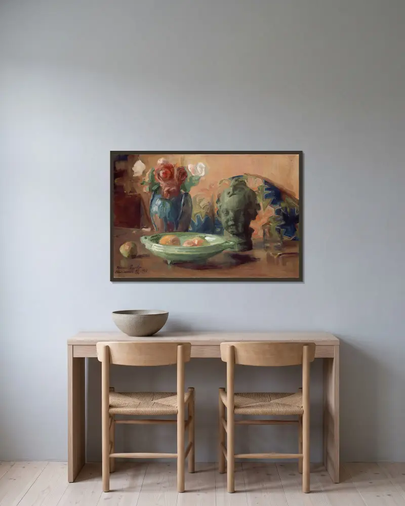 Zátiší, Harriet Backer v rámu na stěně