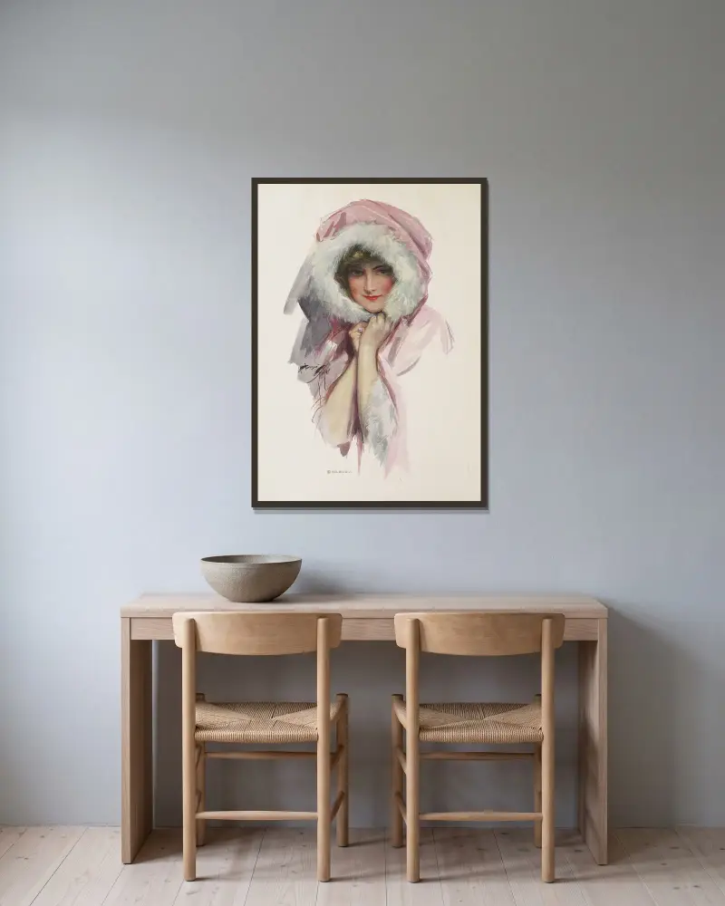 Harrison Fisher Girls, Tafel 2 von Harrison Fisher gerahmt an einer Wand